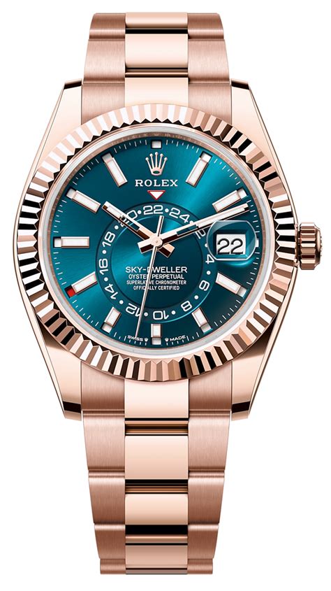 rolex rose gold sky dweller.